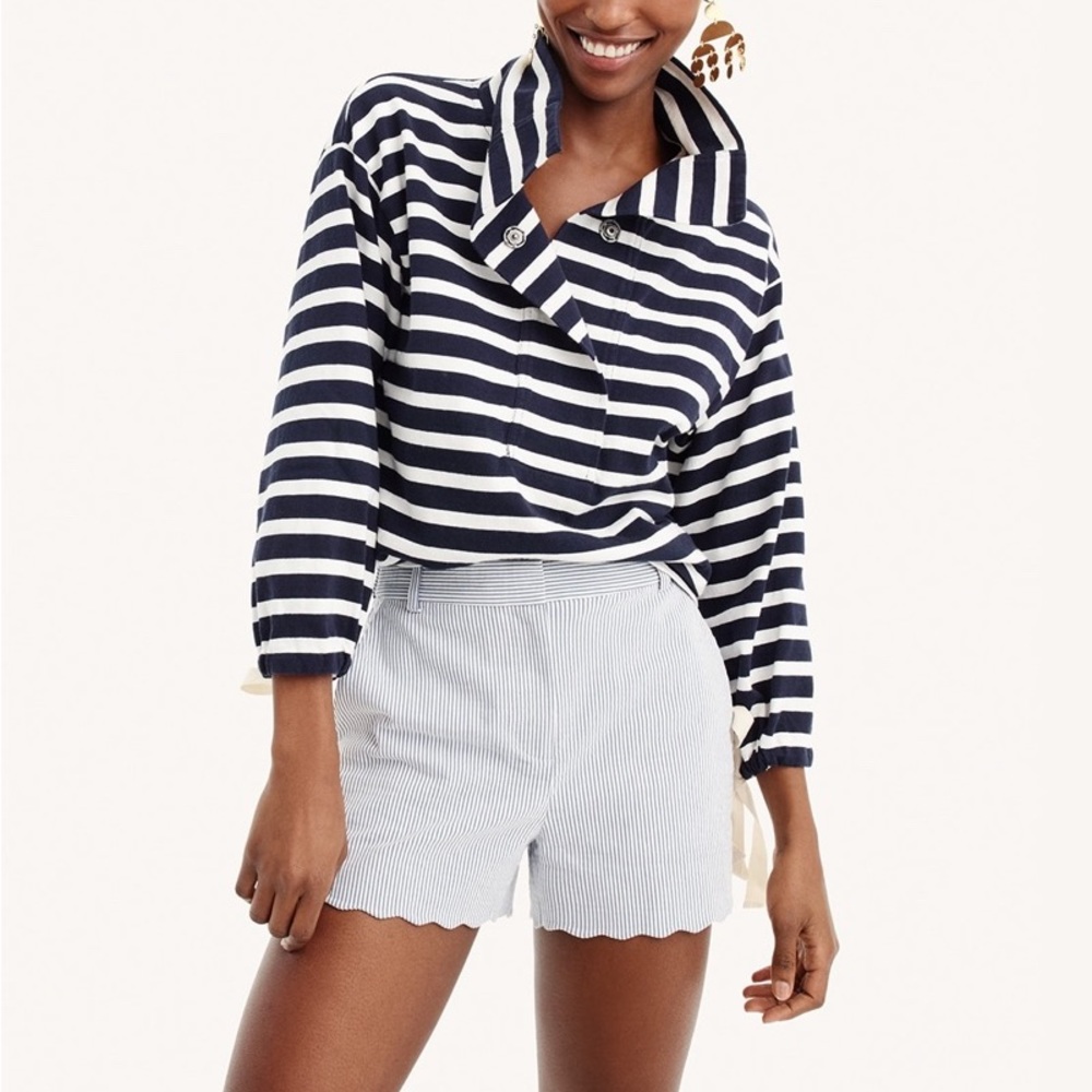 J.Crew stripe scallop hem shorts NWT
